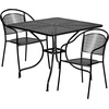 image:imageFlash Furniture Oia Commercial Grade 355 Square Black IndoorOutdoor Steel Patio Table Set with 2 Round Back ChairsSky Blue
