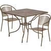 image:imageFlash Furniture Oia Commercial Grade 355 Square Black IndoorOutdoor Steel Patio Table Set with 2 Round Back ChairsSky Blue