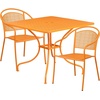 image:imageFlash Furniture Oia Commercial Grade 355 Square Black IndoorOutdoor Steel Patio Table Set with 2 Round Back ChairsSky Blue