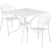 image:imageFlash Furniture Oia Commercial Grade 355 Square Black IndoorOutdoor Steel Patio Table Set with 2 Round Back ChairsSky Blue