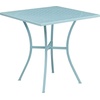 image:imageFlash Furniture Oia Commercial Grade 355 Square Black IndoorOutdoor Steel Patio Table Set with 2 Round Back ChairsSky Blue