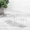 image:imageFlash Furniture Oia Commercial Grade 355 Square Black IndoorOutdoor Steel Patio Table Set with 2 Round Back ChairsWhite