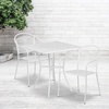 image:imageFlash Furniture Oia Commercial Grade 355 Square Black IndoorOutdoor Steel Patio Table Set with 2 Round Back ChairsWhite