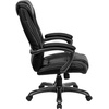 image:imageFlash Furniture Oma High Back Black LeatherSoft Layered Upholstered Executive Swivel Ergonomic Office Chair with Smoke Metal Base and Arms