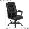 image:imageFlash Furniture Oma High Back Black LeatherSoft Layered Upholstered Executive Swivel Ergonomic Office Chair with Smoke Metal Base and Arms