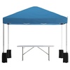image:imageFlash Furniture Otis 8x8 White Pop Up Event Canopy Tent with Carry Bag and 6Foot BiFold Folding Table with Carrying Handle  Tailgate Tent SetBlue