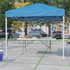 image:imageFlash Furniture Otis 8x8 White Pop Up Event Canopy Tent with Carry Bag and 6Foot BiFold Folding Table with Carrying Handle  Tailgate Tent SetBlue