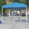 image:imageFlash Furniture Otis 8x8 White Pop Up Event Canopy Tent with Carry Bag and 6Foot BiFold Folding Table with Carrying Handle  Tailgate Tent SetBlue