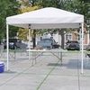 image:imageFlash Furniture Otis 8x8 White Pop Up Event Canopy Tent with Carry Bag and 6Foot BiFold Folding Table with Carrying Handle  Tailgate Tent SetWhite