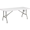 image:imageFlash Furniture Otis Portable TailgateEvent Tent Set  8x8 Blue Pop Up Canopy Tent 6Foot BiFold Table Set of 4 White Folding ChairsBlue
