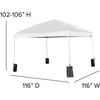 image:imageFlash Furniture Otis Portable TailgateEvent Tent Set  8x8 Blue Pop Up Canopy Tent 6Foot BiFold Table Set of 4 White Folding ChairsWhite