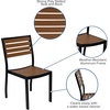 image:imageFlash Furniture Outdoor Patio Bistro Dining Table Set with 2 Chairs and Faux Teak Poly Slats3 Piece
