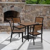 image:imageFlash Furniture Outdoor Patio Bistro Dining Table Set with 2 Chairs and Faux Teak Poly Slats5 Piece