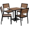 image:imageFlash Furniture Outdoor Patio Bistro Dining Table Set with 2 Chairs and Faux Teak Poly Slats5 Piece