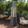 image:imageFlash Furniture Outdoor Patio Heater with Wheels  Bronze  42000 BTU  75 Feet Tall  Stainless Steel  For Residential and Commercial Use 90 High BronzeSlate Gray