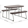 image:imageFlash Furniture Paige EasyFold Kids Outdoor Picnic Table and Benches  Commercial Grade Folding Plastic Play Table  Recommended for up to Age 5  BrownBrown