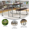 image:imageFlash Furniture Paige EasyFold Kids Outdoor Picnic Table and Benches  Commercial Grade Folding Plastic Play Table  Recommended for up to Age 5  BrownBrown