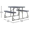 image:imageFlash Furniture Paige EasyFold Kids Outdoor Picnic Table and Benches  Commercial Grade Folding Plastic Play Table  Recommended for up to Age 5  BrownGrey