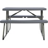 image:imageFlash Furniture Paige EasyFold Kids Outdoor Picnic Table and Benches  Commercial Grade Folding Plastic Play Table  Recommended for up to Age 5  BrownGrey