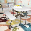 image:imageFlash Furniture Paige EasyFold Kids Outdoor Picnic Table and Benches  Commercial Grade Folding Plastic Play Table  Recommended for up to Age 5  BrownWhite