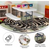 image:imageFlash Furniture Paige EasyFold Kids Outdoor Picnic Table and Benches  Commercial Grade Folding Plastic Play Table  Recommended for up to Age 5  BrownWhite