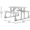 image:imageFlash Furniture Paige EasyFold Kids Outdoor Picnic Table and Benches  Commercial Grade Folding Plastic Play Table  Recommended for up to Age 5  BrownWhite