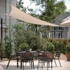 image:imageFlash Furniture Palmetto Triangle Sun Sail Canopy Recycled HDPE with Reinforced Edges Stainless Steel D Rings Included 5 FT Nylon Attachment Ropes 12 FT Sand