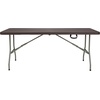 image:imageFlash Furniture Park Commercial Grade 6Foot BiFold Brown Rattan Plastic Folding TableBrown