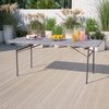 image:imageFlash Furniture Park Commercial Grade 6Foot BiFold Brown Rattan Plastic Folding TableDark Gray