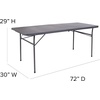 image:imageFlash Furniture Park Commercial Grade 6Foot BiFold Brown Rattan Plastic Folding TableDark Gray