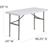 image:imageFlash Furniture Park Commercial Grade 6Foot BiFold Brown Rattan Plastic Folding TableGranite White