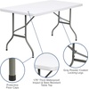 image:imageFlash Furniture Park Commercial Grade 6Foot BiFold Brown Rattan Plastic Folding TableGranite White