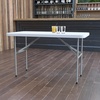 image:imageFlash Furniture Park Commercial Grade 6Foot BiFold Brown Rattan Plastic Folding TableGranite White