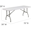 image:imageFlash Furniture Park Commercial Grade 6Foot BiFold Brown Rattan Plastic Folding TableGranite White