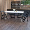 image:imageFlash Furniture Park Commercial Grade 6Foot BiFold Brown Rattan Plastic Folding TableGranite White