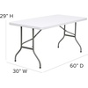 image:imageFlash Furniture Park Commercial Grade 6Foot BiFold Brown Rattan Plastic Folding TableGranite White