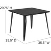 image:imageFlash Furniture Parker Commercial Grade 355 Square Black Metal IndoorOutdoor TableBlack