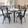 image:imageFlash Furniture Parker Commercial Grade 355 Square Black Metal IndoorOutdoor TableBlack