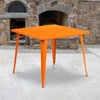 image:imageFlash Furniture Parker Commercial Grade 355 Square Black Metal IndoorOutdoor TableOrange