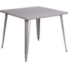 image:imageFlash Furniture Parker Commercial Grade 355 Square Black Metal IndoorOutdoor TableRed