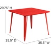 image:imageFlash Furniture Parker Commercial Grade 355 Square Black Metal IndoorOutdoor TableRed