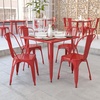 image:imageFlash Furniture Parker Commercial Grade 355 Square Black Metal IndoorOutdoor TableRed
