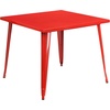 image:imageFlash Furniture Parker Commercial Grade 355 Square Black Metal IndoorOutdoor TableRed