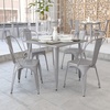 image:imageFlash Furniture Parker Commercial Grade 355 Square Black Metal IndoorOutdoor TableSilver