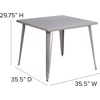 image:imageFlash Furniture Parker Commercial Grade 355 Square Black Metal IndoorOutdoor TableSilver