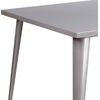 image:imageFlash Furniture Parker Commercial Grade 355 Square Black Metal IndoorOutdoor TableSilver