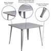 image:imageFlash Furniture Parker Commercial Grade 355 Square Black Metal IndoorOutdoor TableSilver