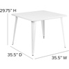 image:imageFlash Furniture Parker Commercial Grade 355 Square Black Metal IndoorOutdoor TableWhite