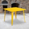 image:imageFlash Furniture Parker Commercial Grade 355 Square Black Metal IndoorOutdoor TableYellow