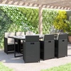 image:imageFlash Furniture Peregrine 7 Piece Outdoor Patio Dining Set  Space Saving Black Wicker Modular Chairs amp Cream CushionsNatural Finish Acacia Wood TableSeating for 6GrayBlack